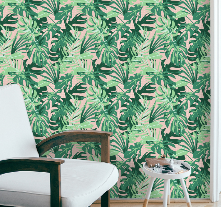 papel de parede natureza Folhas verdes diferentes - TenStickers