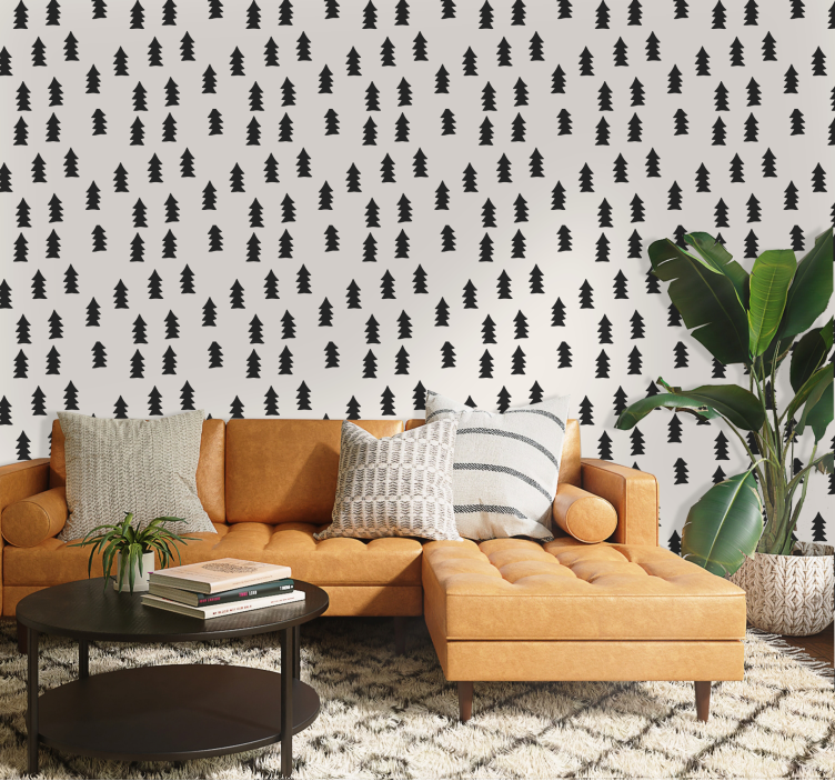 Papel de parede natureza Padrão de árvores - TenStickers