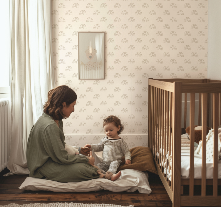 papel de parede quarto de bebé arco-íris minimalista - TenStickers