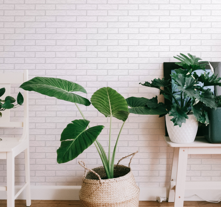 Papel de parede para sala tijolo branco - TenStickers