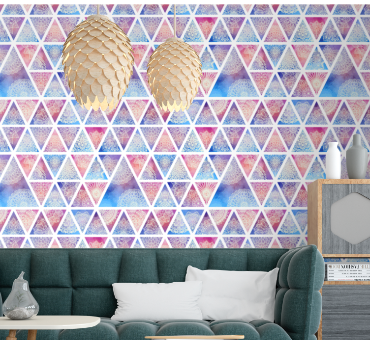 papel de parede triângulos Triângulos coloridos - TenStickers
