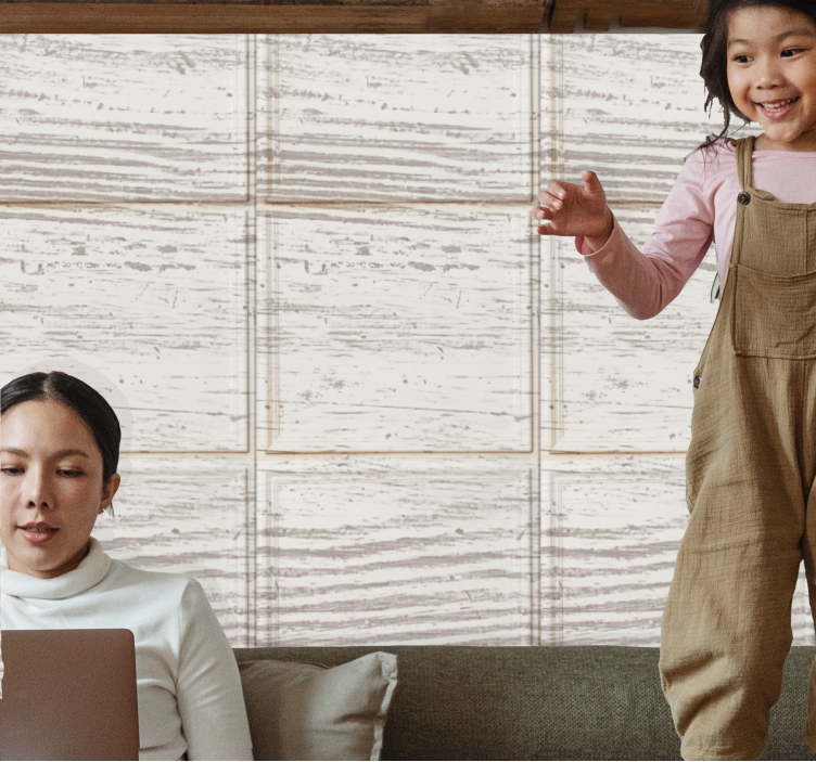 Papel de parede para sala Painel de madeira - TenStickers