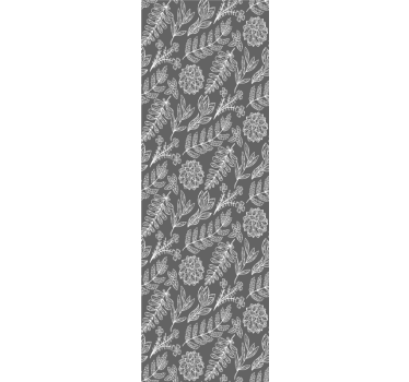 papel de parede floral motivo cinza elegante - TenStickers