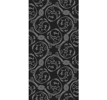 papel de parede floral elementos pretos elegantes - TenStickers