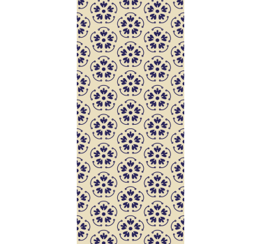 papel de parede floral motivos azuis redondos - TenStickers