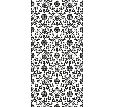 papel de parede floral clássico preto e branco - TenStickers