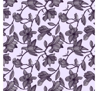 Papel de parede para quarto design magnólia fofo - TenStickers