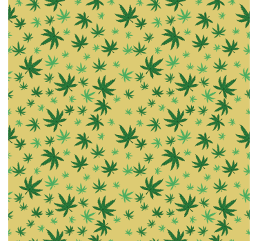 Papel de parede para quarto padrão canábis sem emenda - TenStickers