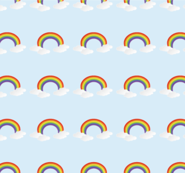 Papel de parede para quarto arco-íris e nuvens coloridas - TenStickers