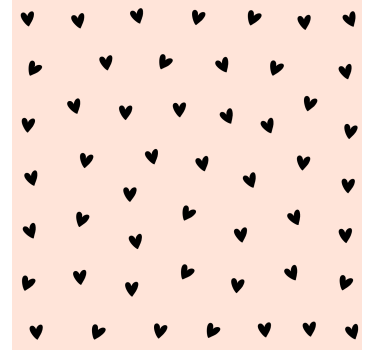 Papel de parede para quarto padrão de corações pretos - TenStickers