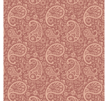 Papel de parede floral padrão paisley quente - TenStickers