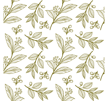 Papel de parede para quarto emblema de folha elegante - TenStickers