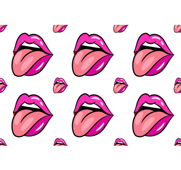 Papel de parede para quarto com motivo de lábios divertidos - TenStickers