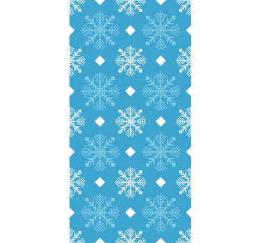 Papel de parede para quarto flocos de neve em tons azuis - TenStickers