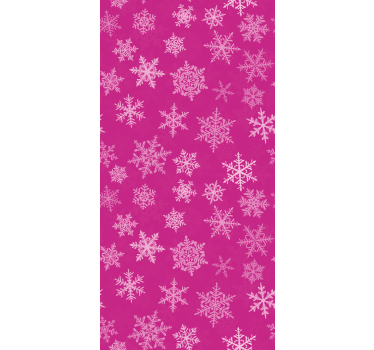 Papel de parede para quarto padrão flocos de neve rosa - TenStickers