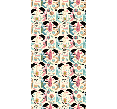 Papel de parede para quarto padrão tucano tropical - TenStickers