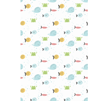 Papel de parede para quarto criaturas marinhas coloridas - TenStickers