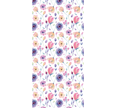 Papel de parede para quarto padrão floral em flores - TenStickers
