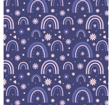 Papel de parede para quarto arcos-íris roxos - TenStickers