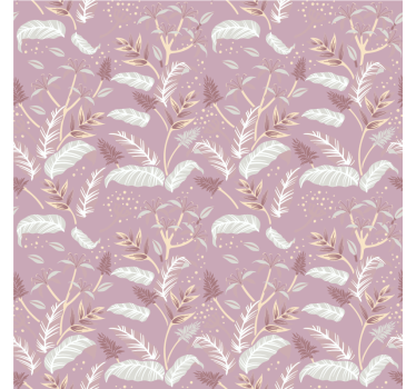 Papel de parede para quarto com padrão de folhas botânicas - TenStickers