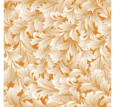 Papel de parede para quarto com padrão de folhas ornamentais - TenStickers