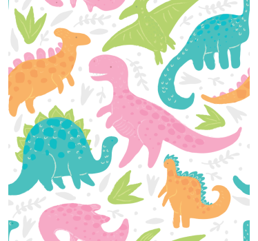 Papel de parede dinossauros em cores pastel - TenStickers