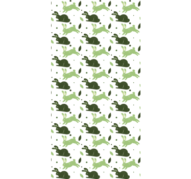 Papel de parede dinossauros coelhos verdes - TenStickers