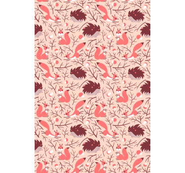 Papel de parede dinossauros esquilos e ouriços - TenStickers