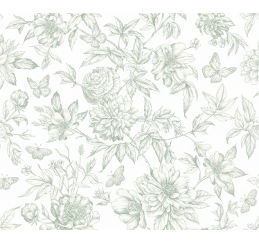 Papel de parede quarto de casal com peônias em flor - TenStickers