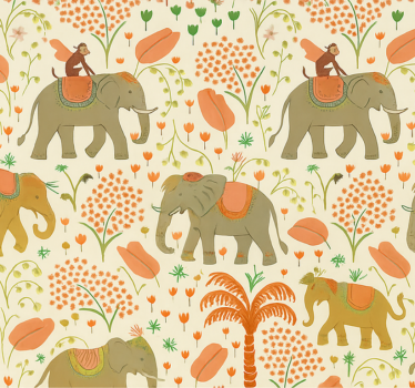 Papel de parede quarto de casal safari do elefante indiano - TenStickers