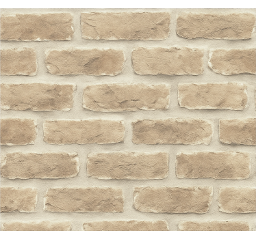 Papel de parede quarto de casal tijolo arenito rústico - TenStickers
