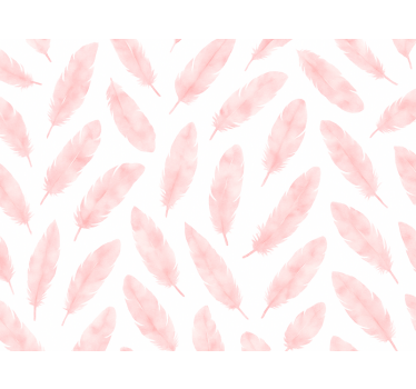 Papel de parede quarto de casal padrão penas rosas - TenStickers