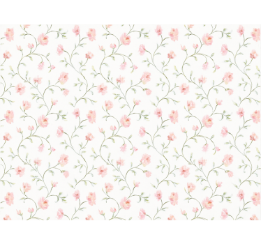 Papel de parede quarto de casal flor botânica rosa - TenStickers
