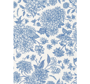 Papel de parede quarto de casal dahlia azul floral - TenStickers