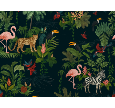 Papel de parede quarto de casal design exótico escuro - TenStickers