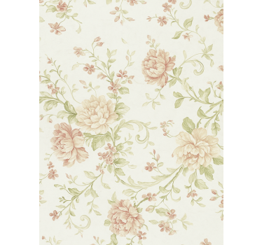 Papel de parede quarto de casal com design floral rosa - TenStickers