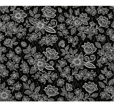 Papel de parede quarto de casal com design floral escuro - TenStickers