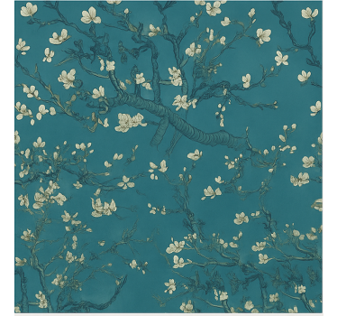 Papel de parede quarto de casal design árvore azul escura - TenStickers