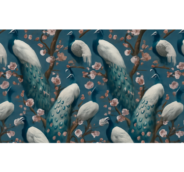 Papel de parede quarto de casal com lindos pavões - TenStickers