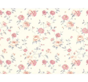 Papel de parede quarto de casal estampa floral têxtil - TenStickers
