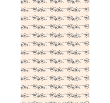 Papel de parede floral arte linear orquídeas - TenStickers
