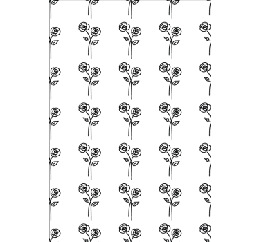 Papel de parede floral com design minimalista de rosas - TenStickers
