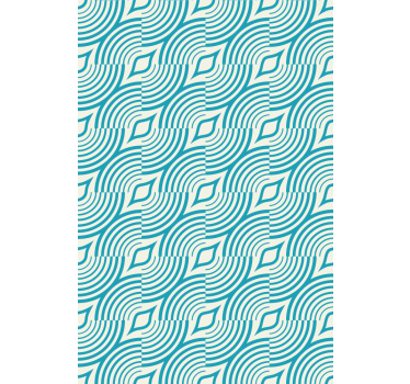 Papel de parede floral com padrão de linhas azuis - TenStickers