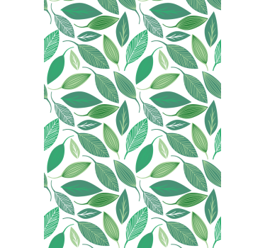 Papel de parede floral padrão natural de folhas verdes - TenStickers