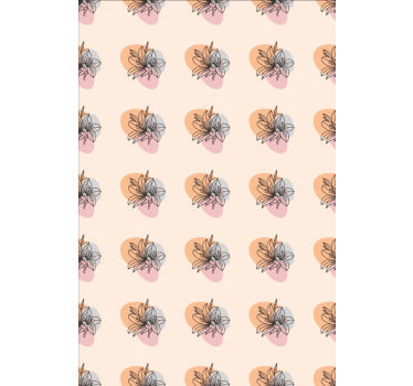 Papel de parede floral par de flores minimalista - TenStickers