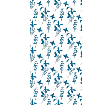 Papel de parede floral com padrão de flores azuis - TenStickers