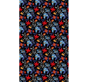 Papel de parede floral estampa 'tricot' preto - TenStickers