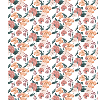 Papel de parede floral ziedi branco - TenStickers
