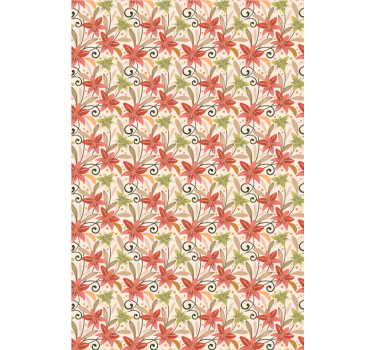 Papel de parede floral padrão de lírios vintage coloridos - TenStickers
