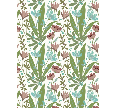 Papel de parede floral estilo vintage aconchegante - TenStickers